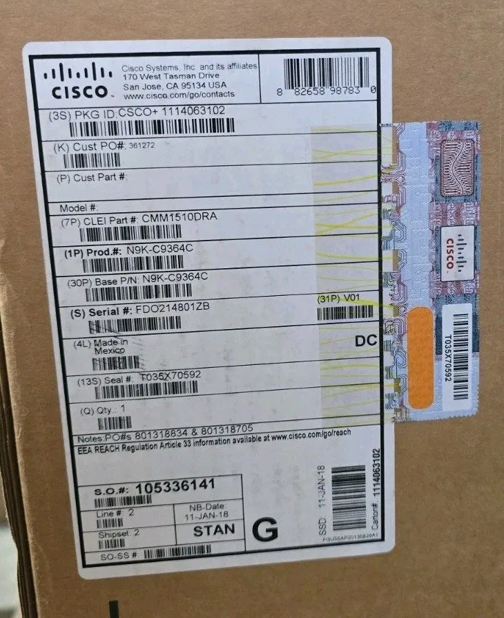 Коммутатор Cisco Nexus N9K-C9364C 64-Port 100GbE QSFP28 L3 Spine Switch PE airfl