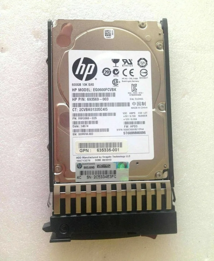 Жёсткий диск HP 600GB SAS 10K 2.5" SMALL FORM FACTOR HDD AW611A AW611B 613922-00
