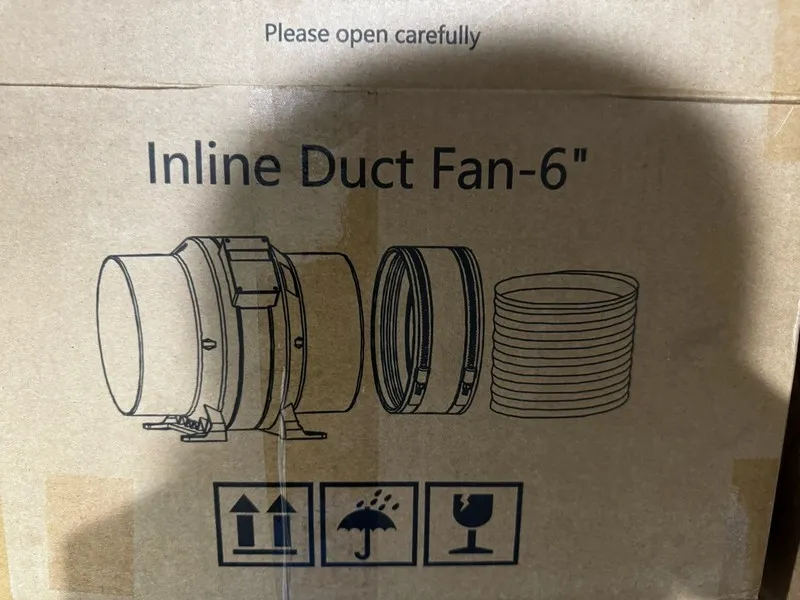 Вентилятор 6” Inline Duct Fan DC24V 210CFM 5500RPM Ventilation Exhaust Grow Tent