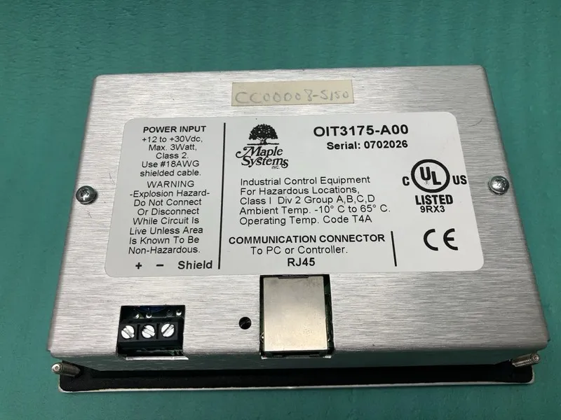 Панель оператора MAPLE SYSTEMS OIT3175-A00 OPERATOR INTERFACE PANEL HMI QUANTITY — фото лота 1