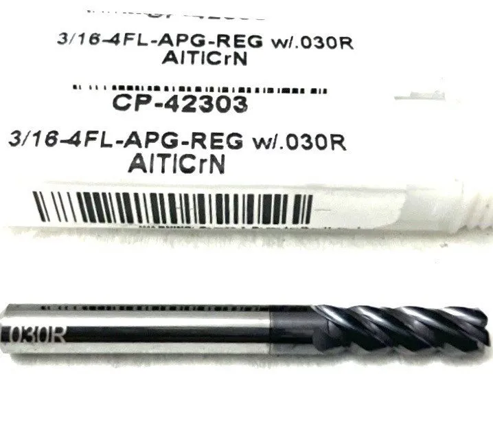 Режущий инструмент Carbide Plus 3/16" 4FL Corner Radius End Mill .03R Carbide Al