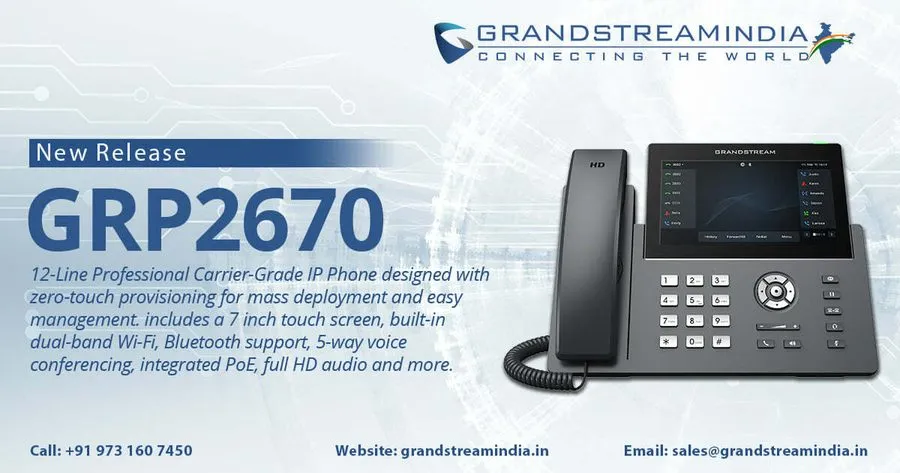 IP-телефон Grandstream GRP2670 12-Line SIP IP Phone Business VoIP Office Desk Te