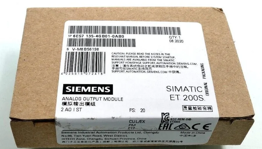 Модуль ввода-вывода 1 x 6ES7135-4GB01-0AB0 Siemens SIMATIC ET 200S Analog Output