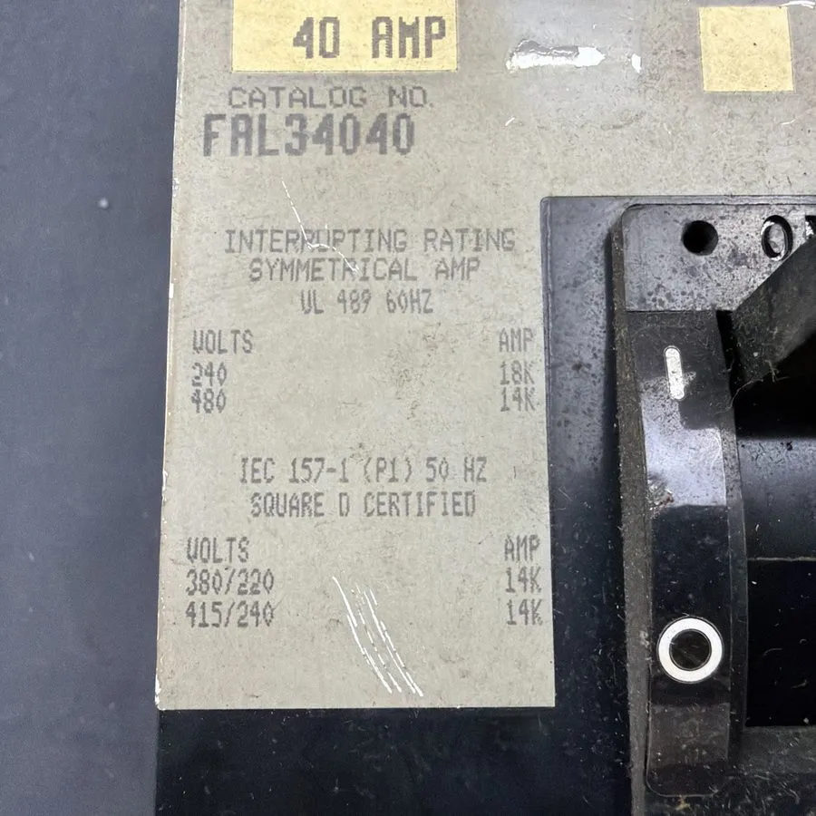 Автоматический выключатель Square D FAL34040 I-Line Circuit Breaker 40A 3P 480V 