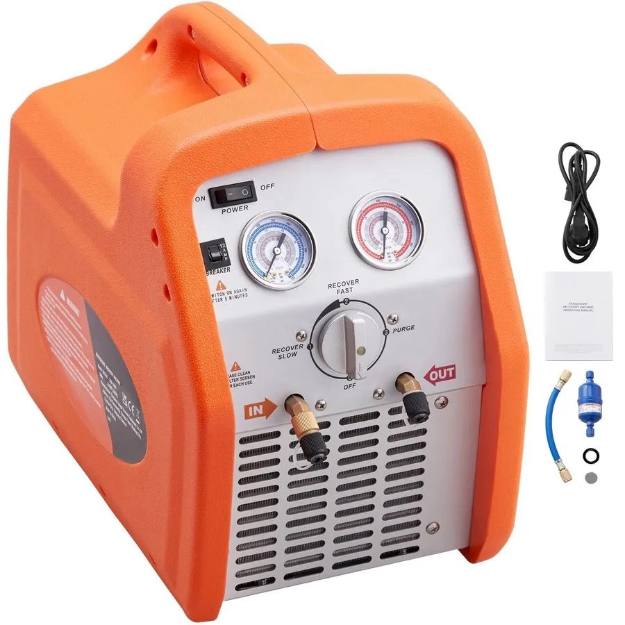 Станция обслуживания кондиционеров 3/4 HP AC Refrigerant Recovery Machine, 4.85l — фото лота 1