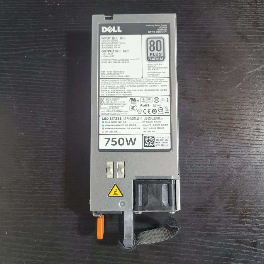 Блок питания Dell PowerEdge T620 Power supply 750W 80+ Platinum 5NF18 05NF18 79R