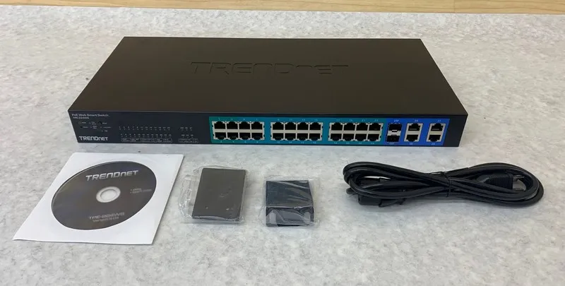 Коммутатор TRENDnet TPE-224WS 24-Port 10/100 Web Smart PoE+ Switch 193W SFP