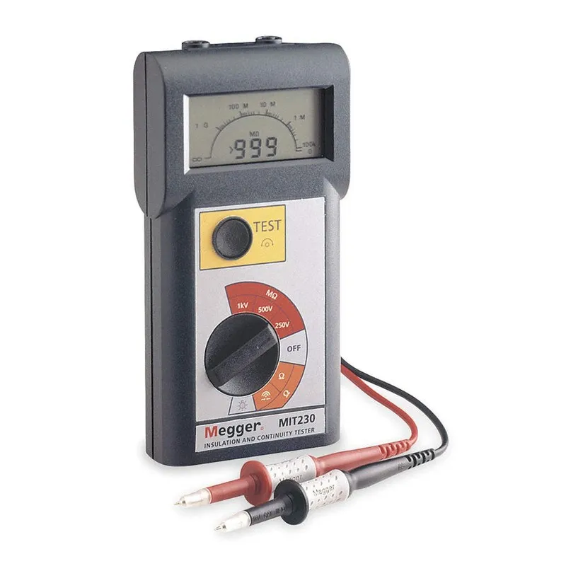 Тестер MEGGER MIT230 Megohmmeter, 250/500/1000V DC, LCD, Case 2MY34