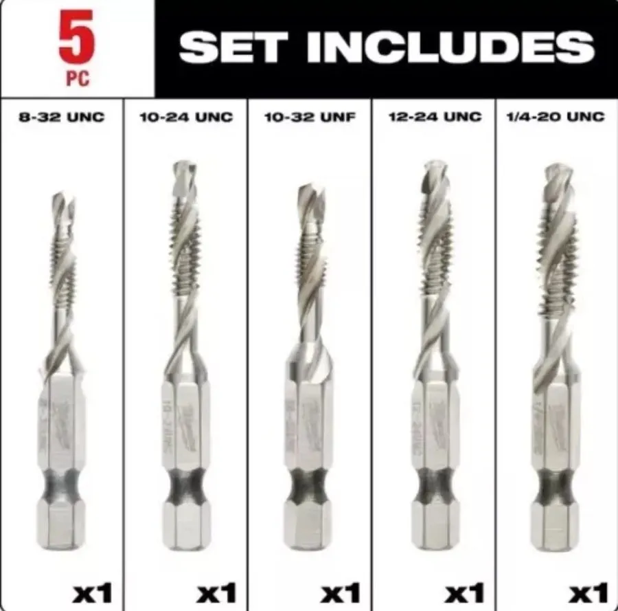 Режущий инструмент Milwaukee Shockwave Impact Drill and Tap Bit Set of 5 48-89-4