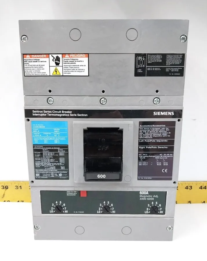 Автоматический выключатель Siemens Sentron LXD63B600 Main Breaker 600A 3-Pole 60