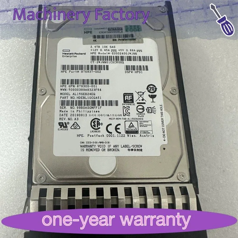 Жёсткий диск HPE 2.4TB 10K SAS HDD EG002400JWJNN 876937-002 879300-001