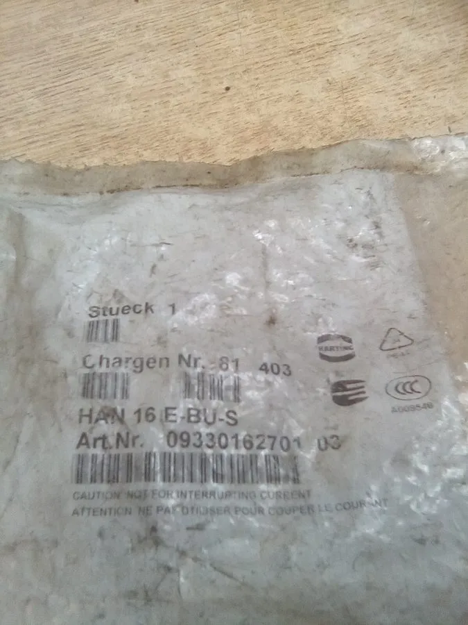 Разъём Harting 16-Pin Female Connector HAN 16E-BU-S (17-32)
