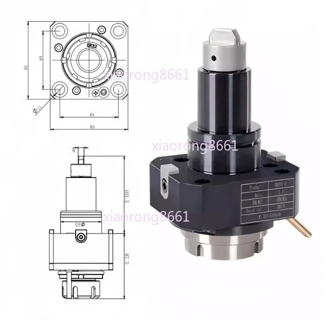 Режущий инструмент BMT55-0-ER32 hole 64 Driven Tool Holder 0 ° BMT Power Head