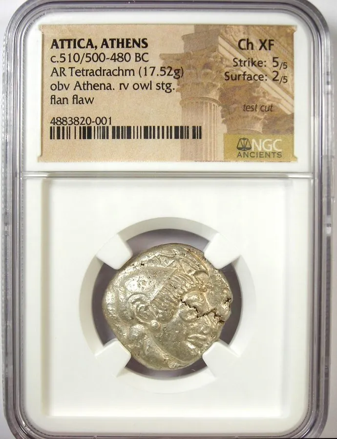 Лабораторный прибор Attica Athens AR Tetradrachm 510-480 BC Rare Early Issue NGC