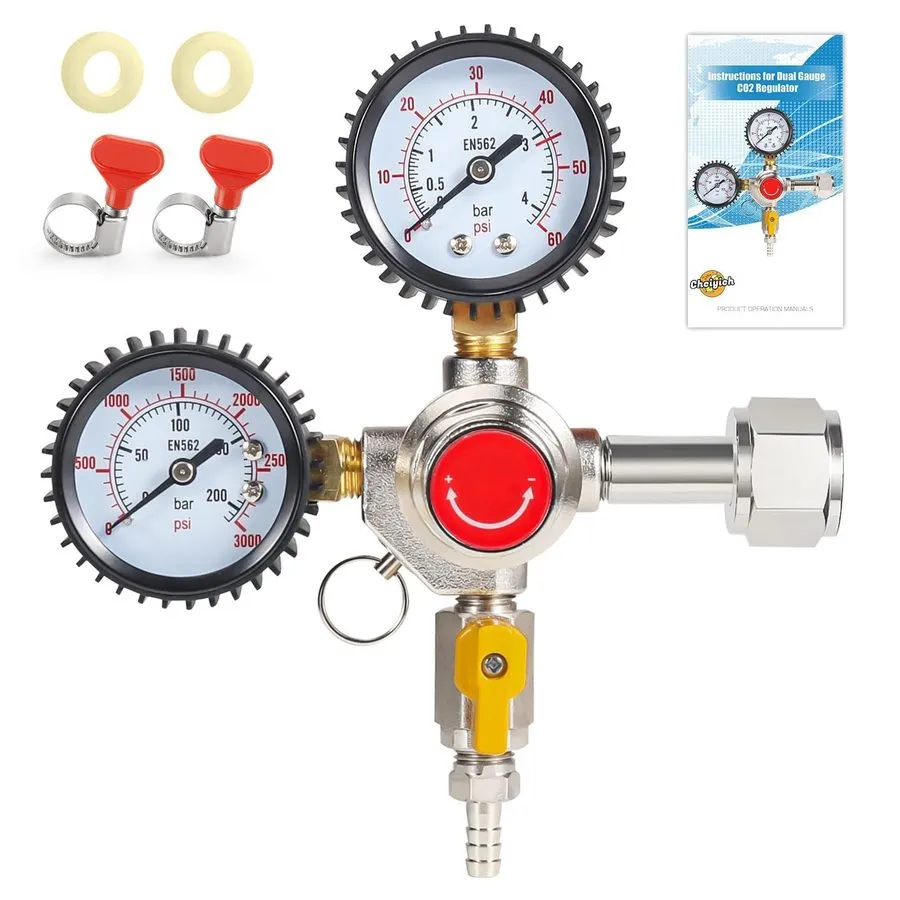 Трубопроводная арматура Draft Beer Gas Regulator CO2 Keg Regulator 0-60PSI CGA-3