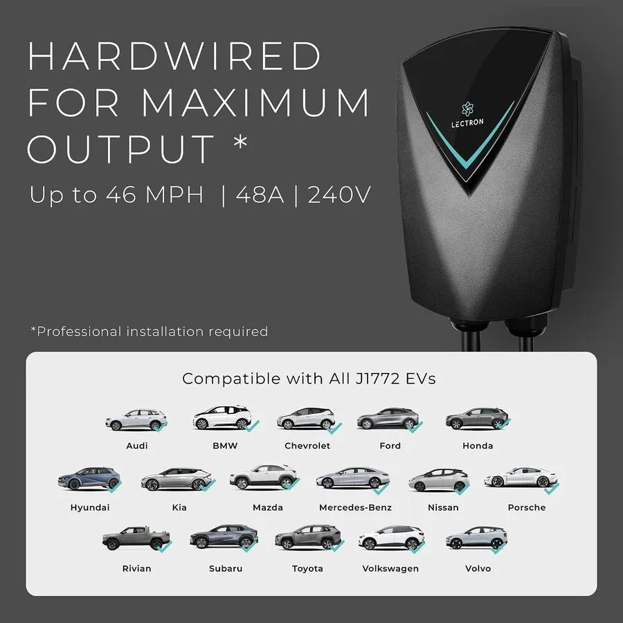 Аккумулятор Lectron J1772 Level 2 EV Charger, UL2594 Certified (ETL Listed), 48A — фото лота 1