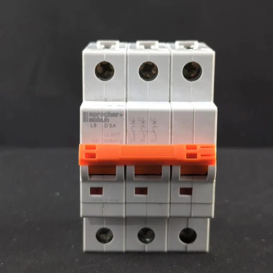 Автоматический выключатель SPRECHER + SCHUH L8-5/3/D 3 Pole Circuit Breaker 5A D — фото лота 2