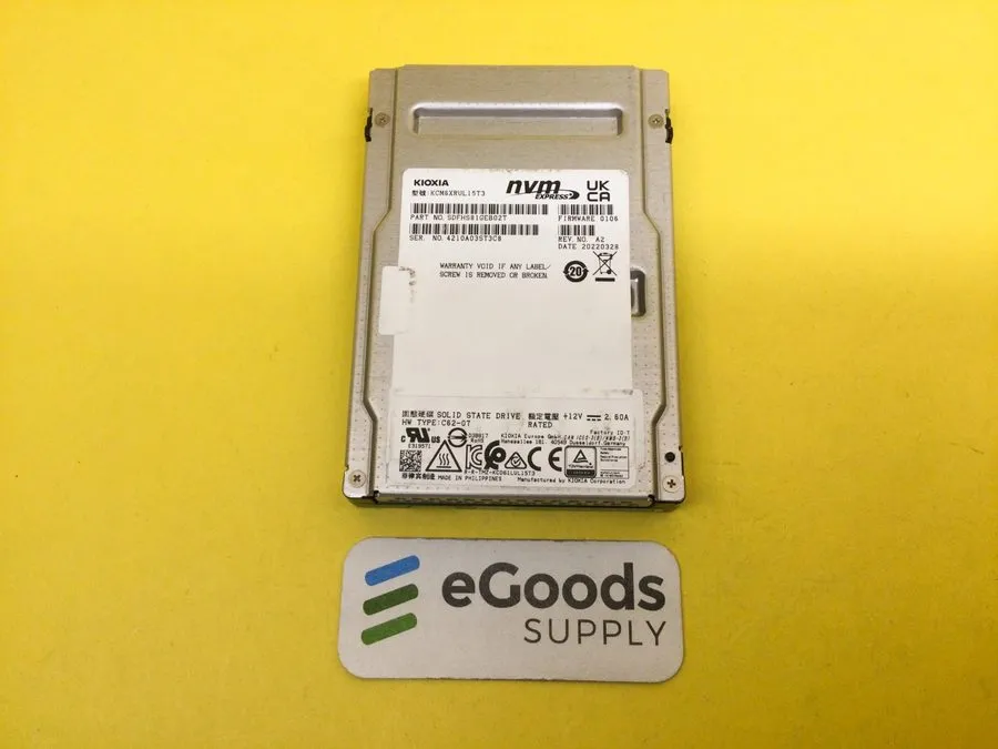 SSD-накопитель KCM6XRUL15T3 KIOXIA CM6-R 15.36TB NVMe PCIe 4.0 x4 U.3 2.5in SSD  — фото лота 1