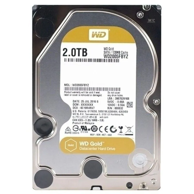 Жёсткий диск Western Digital Gold 2TB WD2005FBYZ 7200RPM 128MB SATA III 3.5" HDD