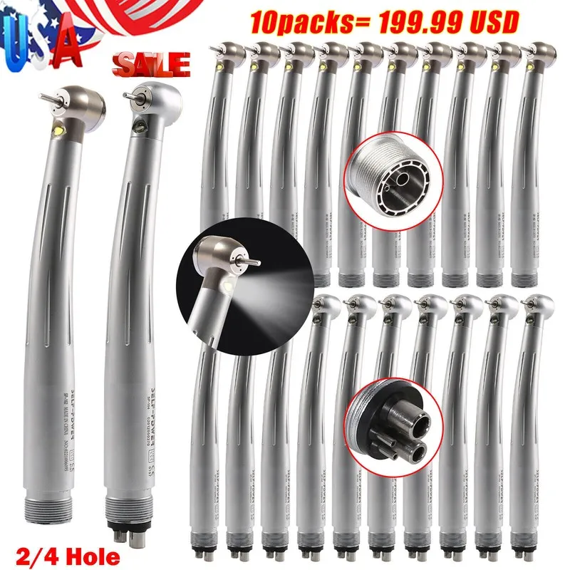 Стоматологический наконечник Dental Fiber Optic LED E-generator high speed handp — фото лота 1