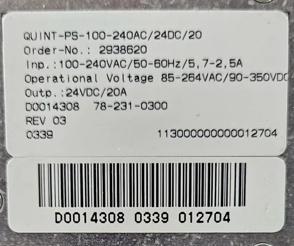 Блок питания Phoenix Contact QUINT-PS-100- 240AC/24DC/20 Power Supply 4E-22