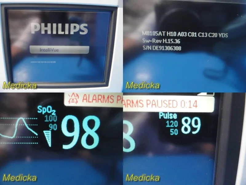 Монитор пациента 2011 Philips MP5T M8105AT Multiparameter Patient Monitor W/ Lea