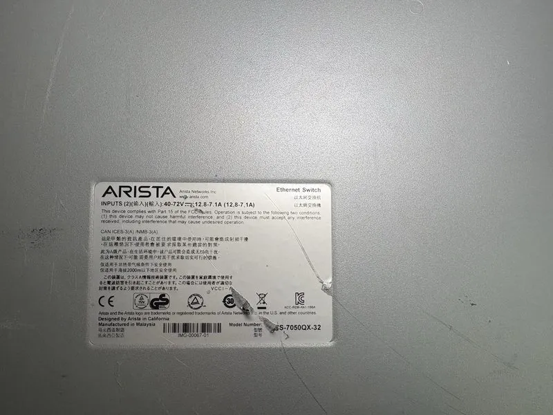 Блок питания Arista DCS-7050QX-32 32 Port QSFP w/ 1x PWR-460DC-F — фото лота 3