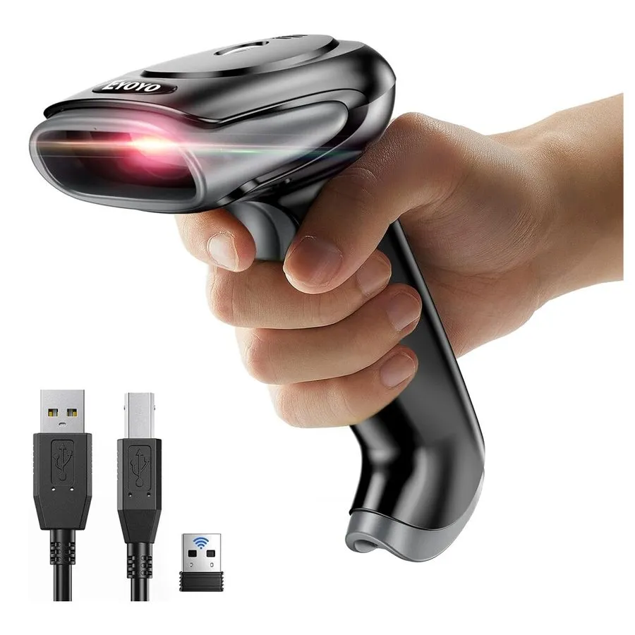 Батарея Eyoyo 2D QR Wireless Barcode Scanner 2500mAh Handheld Cordless USB Wired