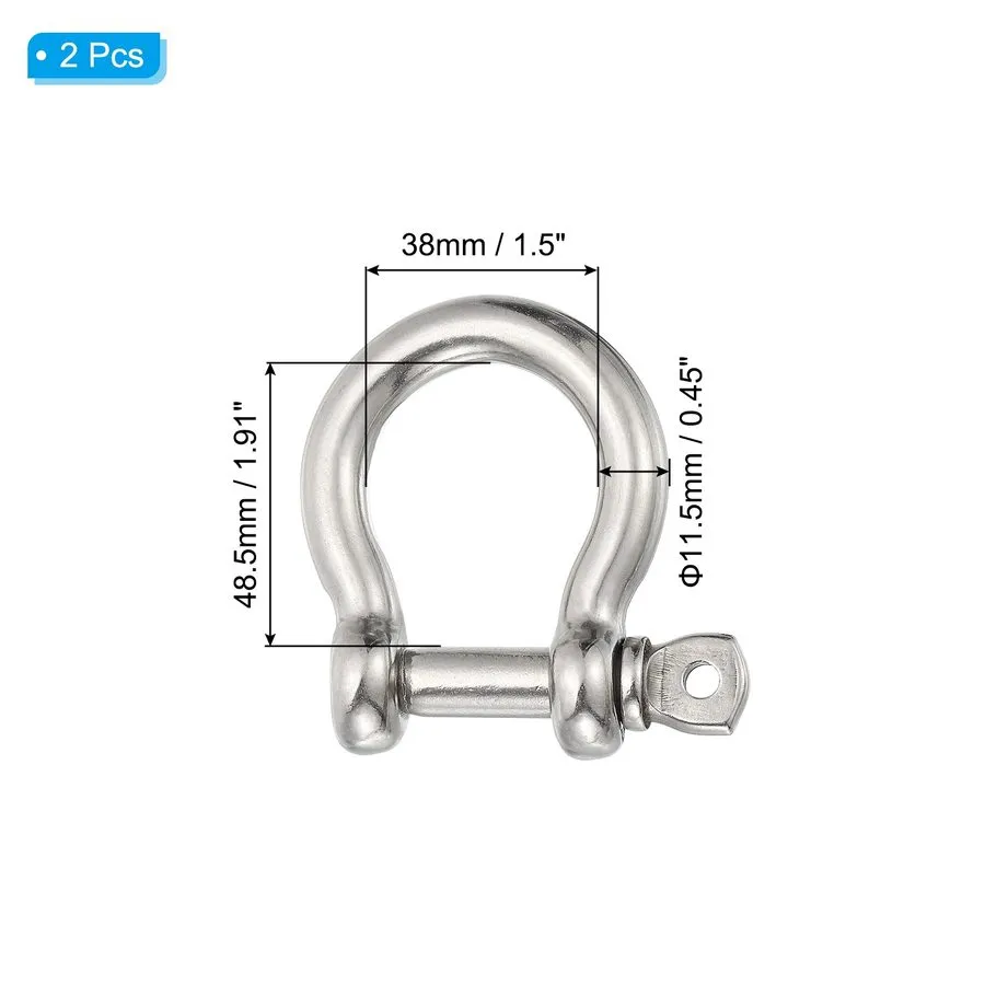 Такелажная скоба Screw Pin Shackle 11.5mm 7/16" 1940lb Forged Bow Shackle Marine