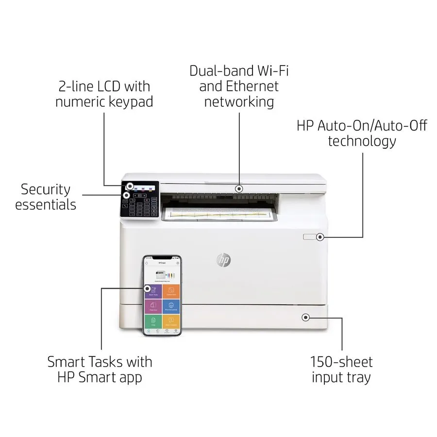 Лазерный принтер HP Color Laserjet Pro M182nw Wireless All-in-One Laser Printer 