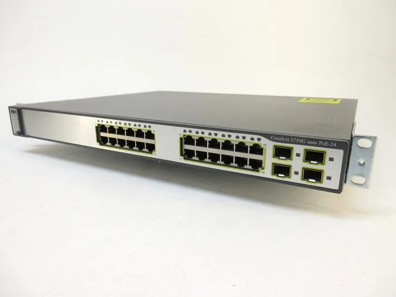 Коммутатор Cisco WS-C3750G-24PS-S Catalyst 3750G 24 Port PoE Gigabit Switch — фото лота 3