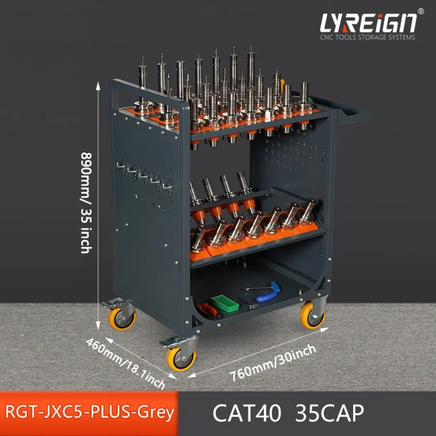 Режущий инструмент Grey CNC Tool Cart, CAT40/BT40, 35 Capacity Tool Holder Troll