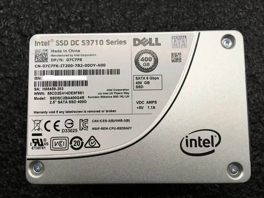 Dell 7C7FK Intel DC S3710 400GB SATA 2.5in SSD