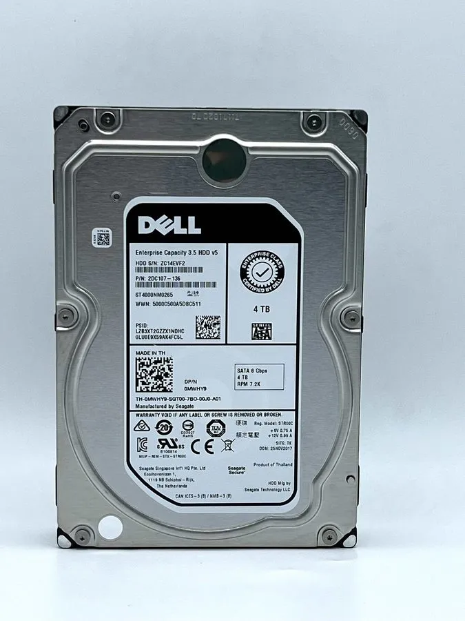 Жёсткий диск MWHY9 ST4000NM0265 Dell EXOS 4TB 7.2K 6G 3.5" SATA HARD DRIVE