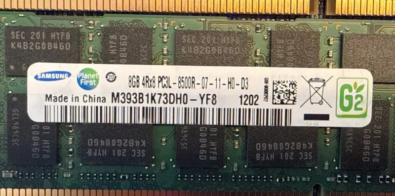 Модуль памяти Samsung 8GB (1x8GB) ECC Server RAM PC3L-8500R DDR3-1066 M393B1K73D — фото лота 1