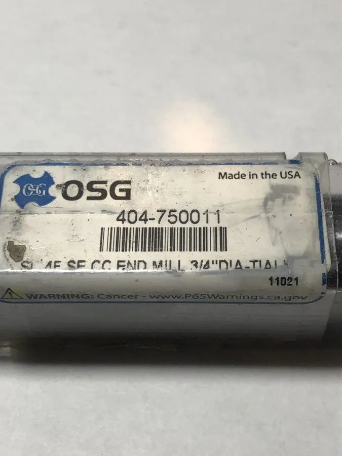Режущий инструмент Osg 404-750011 Carbide End Mill, 404, 3/4 D, 1 1/2 Cut L — фото лота 2