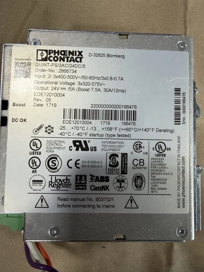 Блок питания Phoenix Contact QUINT-PS/3AC/24DC/5 2866734 power supply — фото лота 1