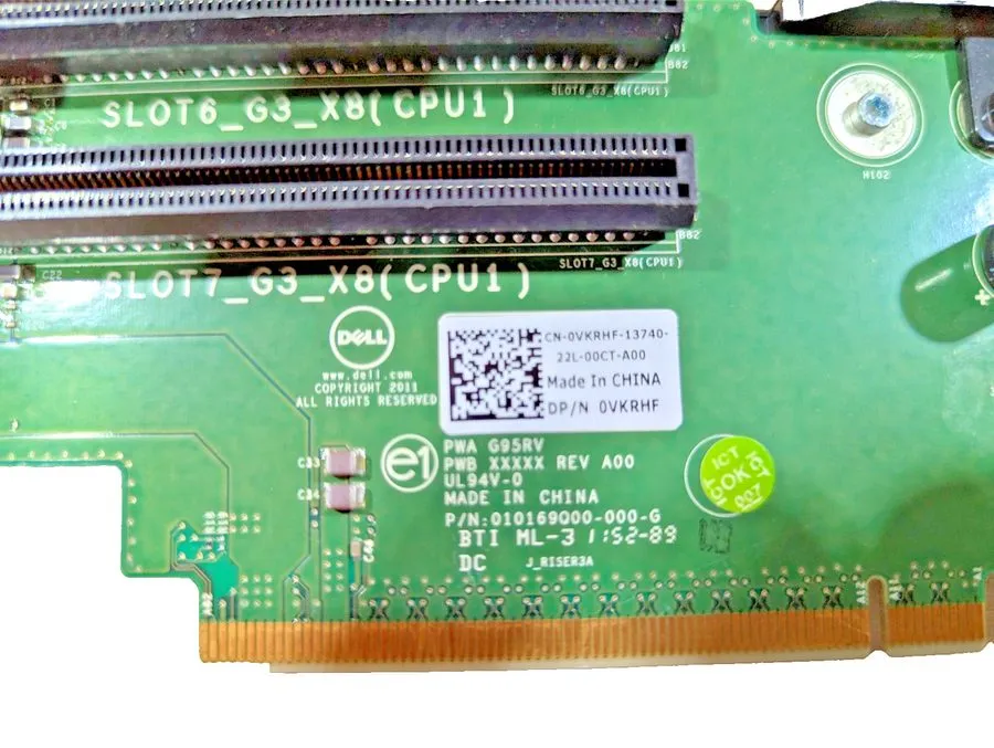 Райзер-плата DELL Riser Board PCIe PowerEdge R720 Server 0VKRHF VKRHF Riser 3 — фото лота 2