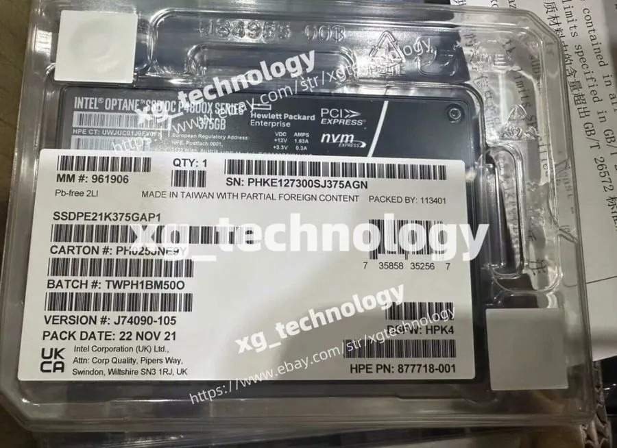 Жёсткий диск Intel Optane DC P4800X Series 750GB, 2.5" x 15mm, U.2, PCIe 3.0 x4,