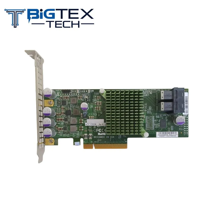 Кабель Supermicro AOC-S3008L-L8e-RI13 12Gb/s 8-Port SAS HBA PCIe 3.0 x8 SFF-8643 — фото лота 1