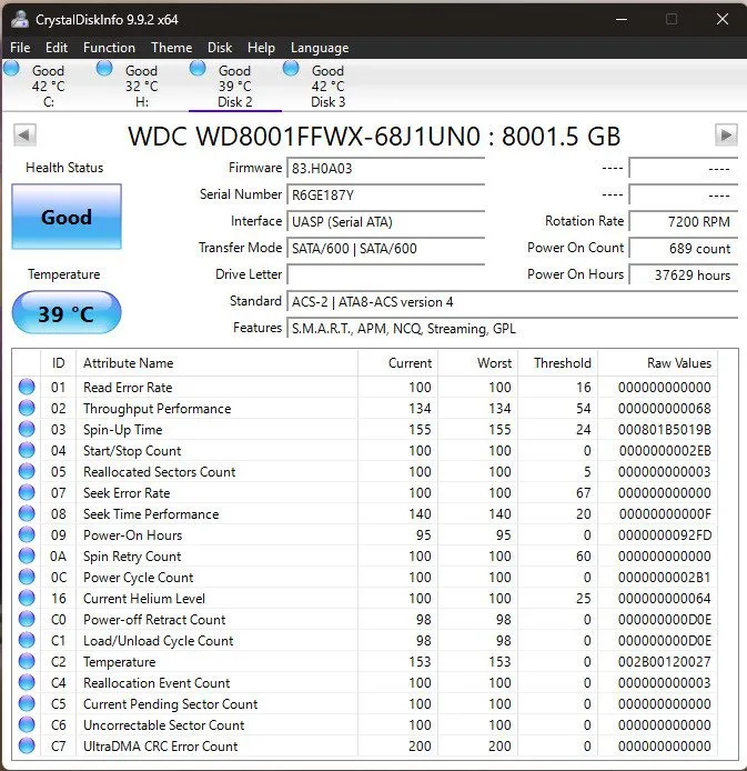 Жёсткий диск Western Digital WD Red Pro WD8001FFWX 8TB 3.5" SATA HDD 7200RPM 128 — фото лота 1