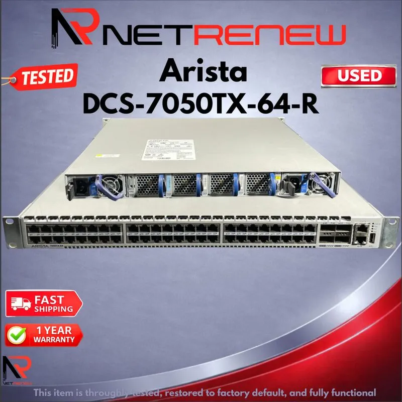 Коммутатор Arista DCS-7050TX-64-R 48 Port 1/10GBASE-T 4 QSFP 40G R-F Air Switch