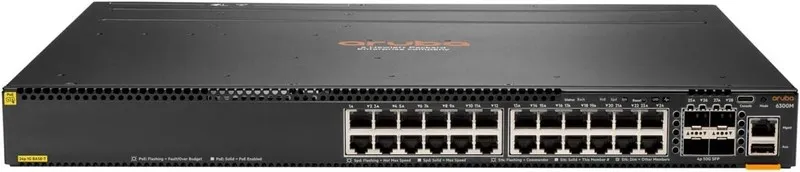 Коммутатор HPE JL662A 6300M 24-port 1GbE Class 4 PoE and 4-port SFP56 Switch