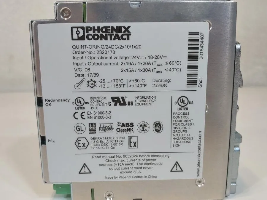 Блок питания PHOENIX CONTACT QUINT-ORING/24DC/2X10/1X20 POWER SUPPLY 24VDC 2X10A