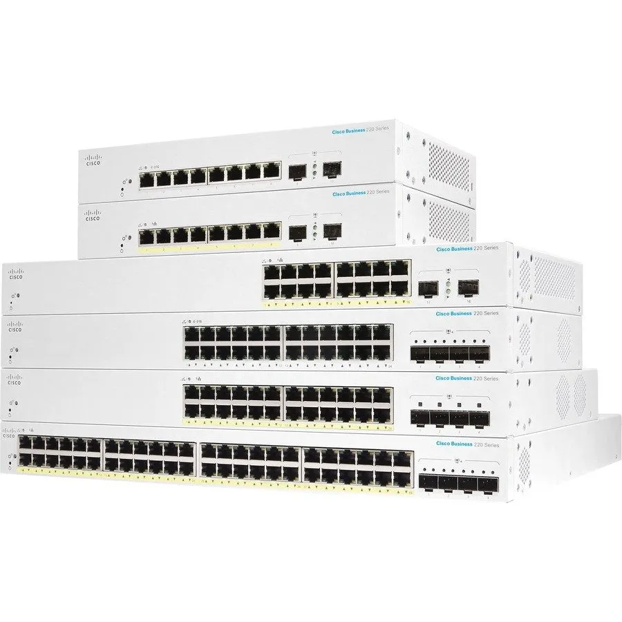 Коммутатор Cisco Business CBS220-8FP-E-2G 8-Port Gigabit PoE+ Switch