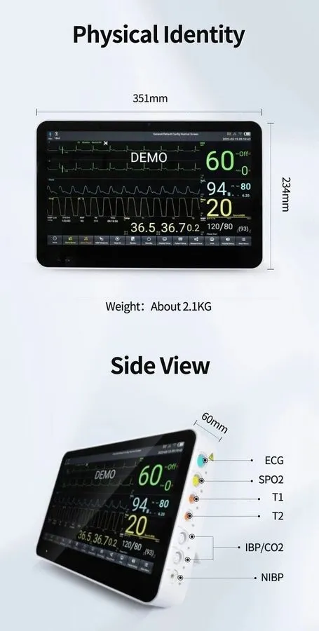 Монитор пациента 14-inch multi-parameter, portable, touch-screen ICU/CCU patient — фото лота 1