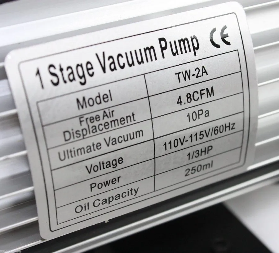 Насос 1/3 HP 4.8CFM Rotary Vane Deep Vacuum Pump HVAC Tool