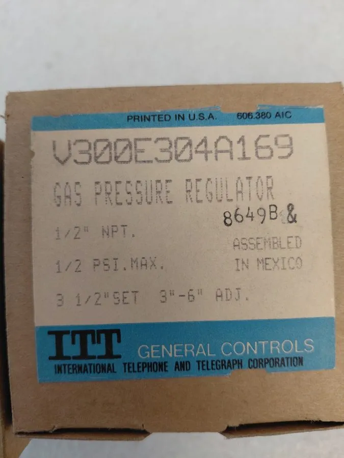 Трубопроводная арматура ITT General Controls V3300E304A169 Gas Pressure Regulato — фото лота 1