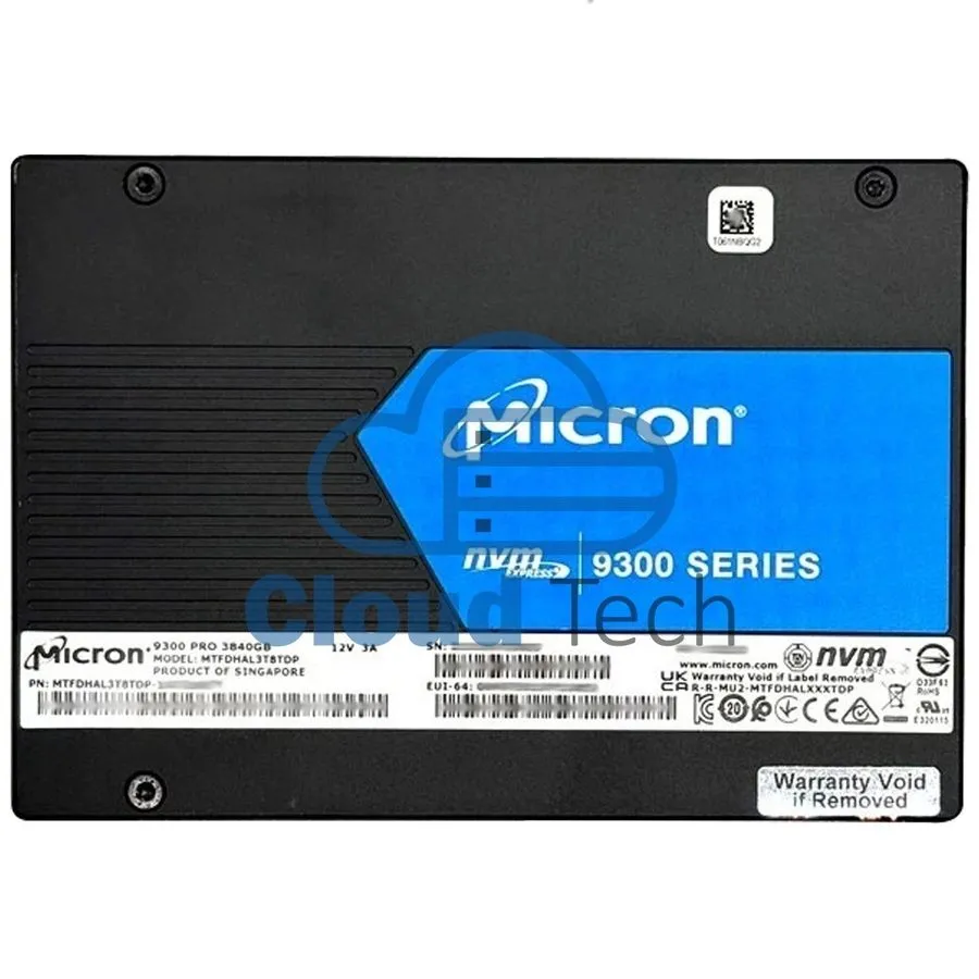SSD-накопитель MTFDHAL3T8TDP Micron 9300 PRO 3.84TB PCI-E 3.0 x4 NVMe 2.5" TLC S