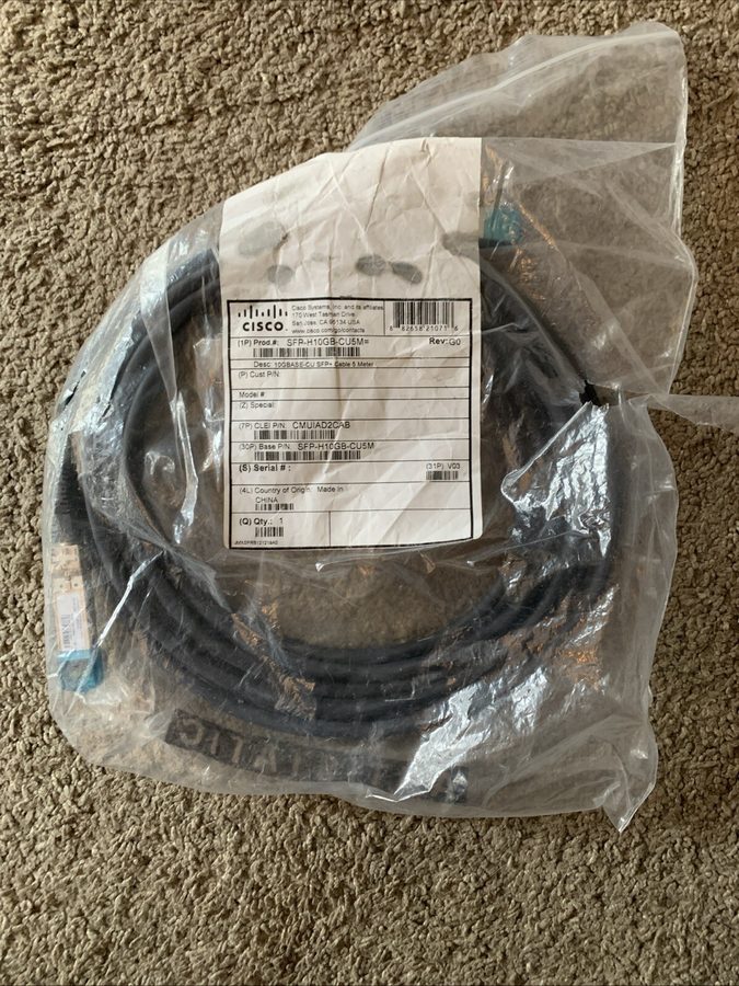 Коммутатор Cisco SFP+ Copper Twinax Cable Twinaxial 5 m для Catalyst 2960, 2960-